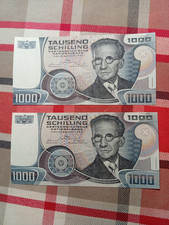2 Banknoten 1000 Schilling