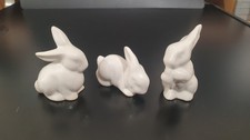 3er Set Deko Hasen Porzellan/ Keramik Osterdeko Osterhase Dekohase Höhe 5cm