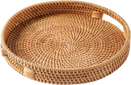Rattan serviertablett - serviertablett, 30