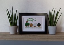 Seeglas / Meerglas Bild mit Eisenbach / Lokomotive "" Handgefertigt ""  Wandbild