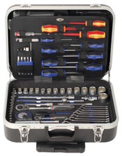 Projahn Werkzeug Trolly Set 130-tlg, Nuss Satz Ratschen Schrauberbits mit Rollen