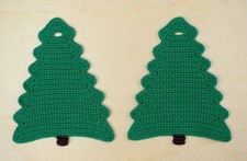 Topflappen Handarbeit gehäkelt Motiv Topflappen Tannenbaum  2er Set