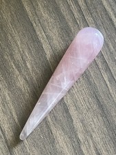 Rosenquarz Massagestab Rund 90-95mm Griffel Naturstein