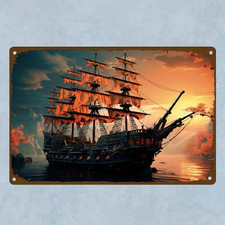 Blechschild Schiff Segelschiff