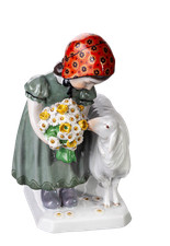 Meissen figur mädchen mit - meissen, „mädchen