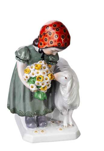 Meissen figur mädchen - figur, mit