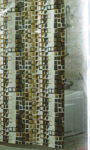 Textil duschvorhang braun karo - duschvorhang,