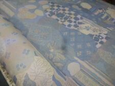 81 Polsterstoff  Webstoff sandfarben hellblau 10 m> Polsterer Möbelstoff Stoff