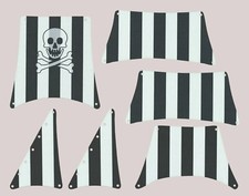 Segel Set 6286 Schwarz Weiß mit doppelseitigem Druck Segel Piraten Ship Schiff