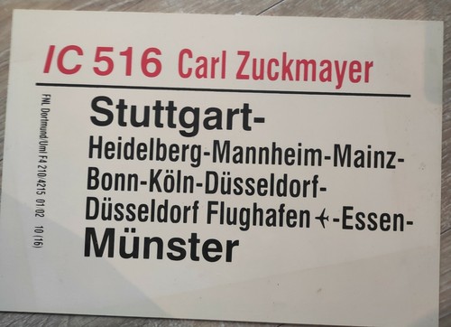 Zuglaufschild intercity - db,