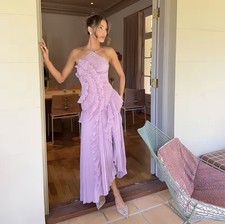 Langes Plisseekleid mit