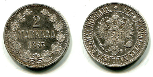 Markkaa finnland 1865 silber - 2,
