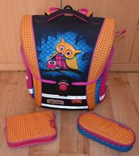 McNeill Schulranzen Set 3tlg. Mädchen - Ergo Light Compact flex/ Motiv Eule