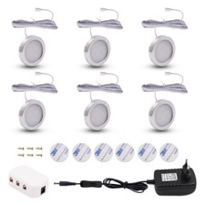 6X12V LED Unterbauleuchte Küche Schrankbeleuchtung Möbel Vitrinen Leuchte warm