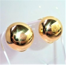 Ohrringe CLIPS 750 Gold  Knopf-Design Handarbeit 16 mm Durchmesser 9,2gr
