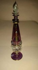 Vintage Parfum Flakon Orientalische Parfumflasche Glas 1 Pink/Gold 25,5 cm