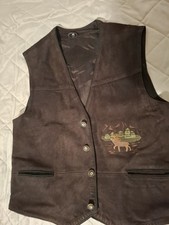 Echtes Leder Weste braun mit