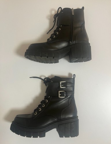 Guess chunky biker boots leder - chunky,