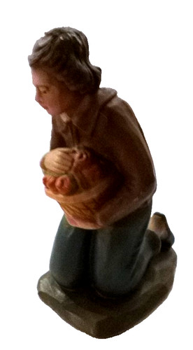 Krippenfigur bauer kniend - krippenfigur,