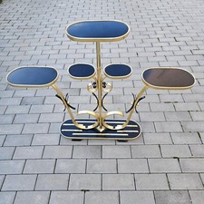 Original Nierentisch 50er 60er Blumenständer Mid Century  schwarz golden Rarität