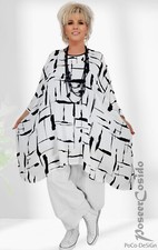 LAGENLOOK Oversize Shirt Tunika weiß schwarz XL 2XL 3XL 48 50 52 54 56 58 60 62