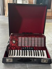 AKKORDEON "WELTMEISTER STELLA" 96 BASSKNÖPFE ROT, SCHIFFERKLAVIER fast unbenutzt