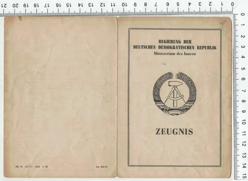 Ddr mdi volkspolizei zeugnis - ddr,