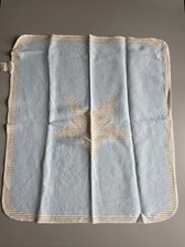 DAVID FUSSENEGGER BABY WOLLDECKE HELLBLAU BEIGE WEISS MIT STERN