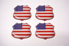 4x 3D gel sticker USA flag