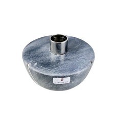 Lambert Handgefertigter Marmor-Kerzenhalter Emisfero Grau modern Messing