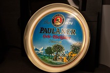 Paulaner Hefe-Weißbier Kellnertablett Ø 33 cm Vintage Ornamin Kunststoff