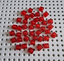 Lego Platte Bauplatte Flach 1x1 Transparent Rot 40 stück Red Plate 3024 R3