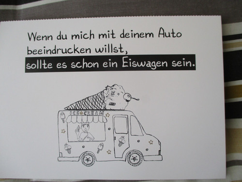 Postkarte karte eiswagen - -,