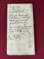 ANTIKES SCHREIBEN URKUNDE MANUSKRIPT AUS DEM JAHR 1776 TINTE AUF PAPIER