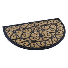 Außen Fußabtreter Fußabstreifer Fußmatte TürvorlegerGummi Kokos Halbrund 45x75cm