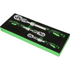 KS TOOLS  COMPETITION Teleskop-Ratschen-Satz    3-tlg, 1/4"+3/8"+1/2" ausziehbar