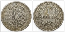 1 Mark Stück 1875 D Deutsches Reich Reichsadler alte Silber Münze Kaiserzeit 