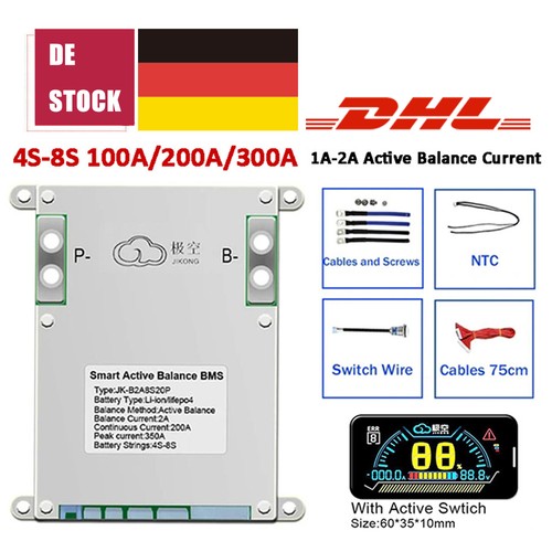 Smart bms 100a 300a - jk, 4s-8s