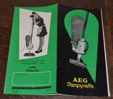 Reklame Faltproskept 1953 AEG Vampyrette m. Preisliste & Gebrauchsanweisung