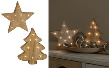 LED Holz natur Baum Stern