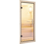 Sauna Türelement Karibu für 68 mm Saunen mit Ganzglastüre aus Klarglas 175x65,6x