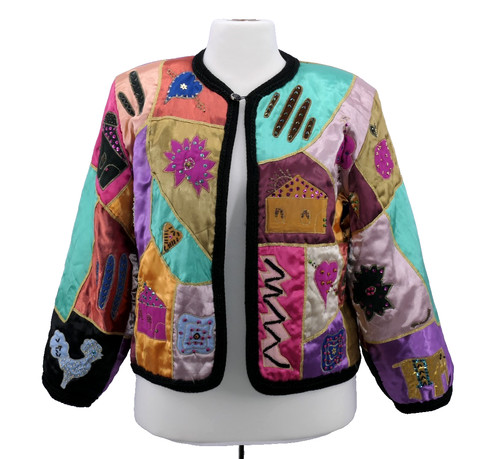 Bunte patchwork jacke - jacke, damen