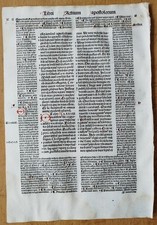 Apostelgeschichte - Original Inkunabel Blatt Koberger Biblia latina -  1498