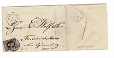Sachsen Faltbriefhülle Mi.Nr 4  K1 Bautzen 18.MAE 1855 NrSt 14