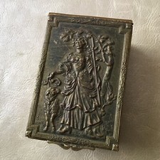 Box Box Napoleon III Bronze Schäferhunddekor 19. Jh. Victorian Casket 19thC