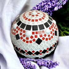Mosaikkugel - rot schwarz