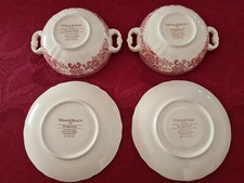 2 x Villeroy & Boch Suppentasse + Untertasse Geschirr Burgenland rot  2Teilig
