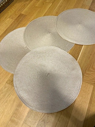 Platzdeckchen rund beige - 4x,