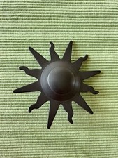 1 Vorhang/Gardinenstangen-Deko-Steck-Aufsatz Sonne, Stahl/Eisen, D 12 cm