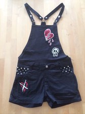 kurze Schwarze latzhose v.HEARTLESS,Punk,Gothic, Emo, Antilove ,Gr 36/s NEU